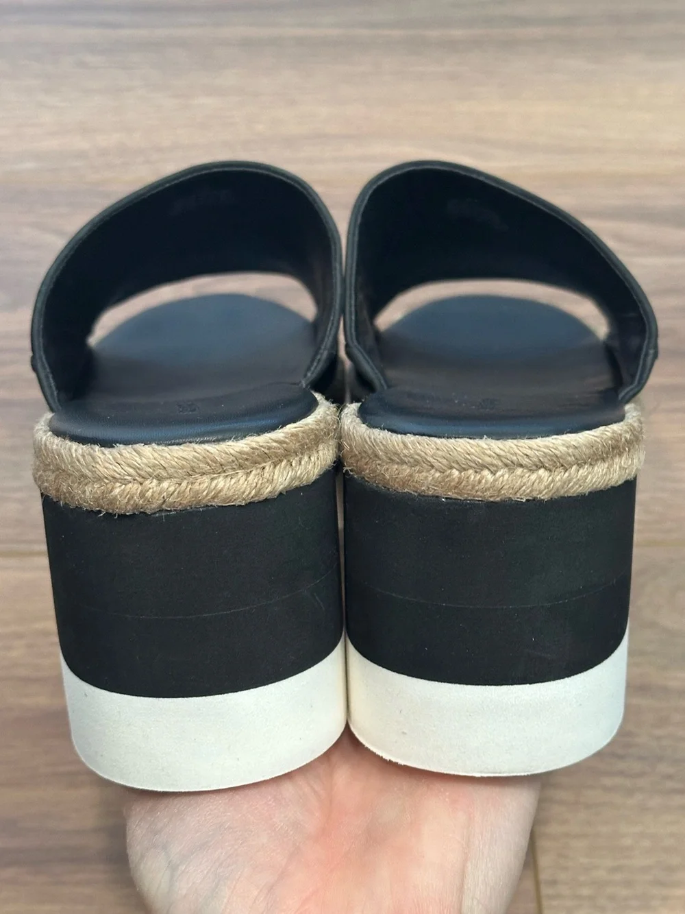 Free People Santorini‎ Espadrille Platform Sandal Leather in Black Size 9.5